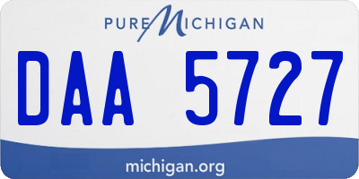 MI license plate DAA5727