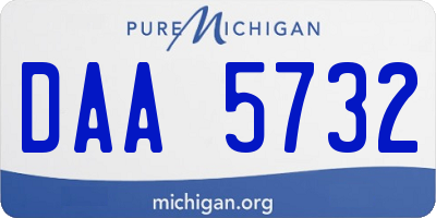 MI license plate DAA5732