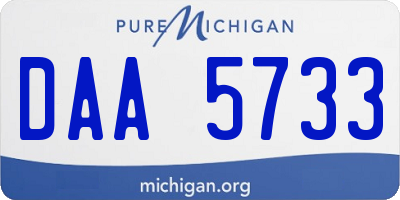 MI license plate DAA5733