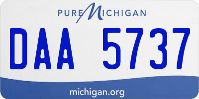 MI license plate DAA5737