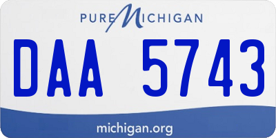MI license plate DAA5743