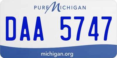 MI license plate DAA5747