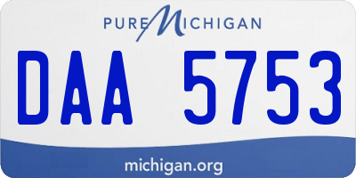 MI license plate DAA5753