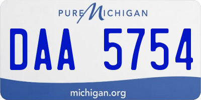 MI license plate DAA5754