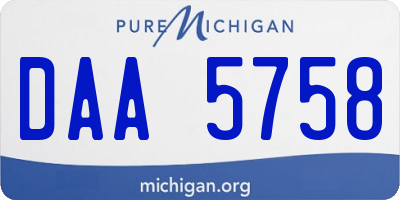 MI license plate DAA5758