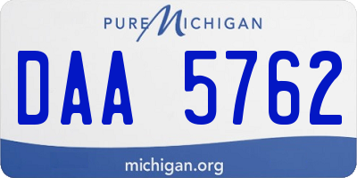 MI license plate DAA5762