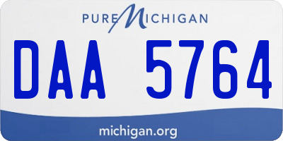 MI license plate DAA5764