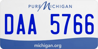 MI license plate DAA5766