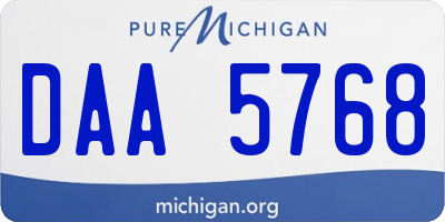 MI license plate DAA5768