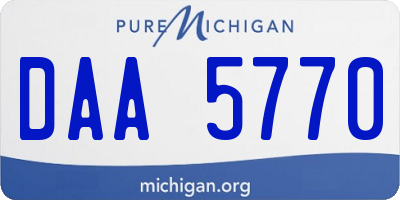 MI license plate DAA5770