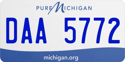 MI license plate DAA5772