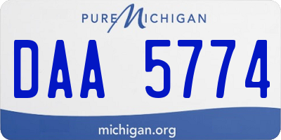 MI license plate DAA5774