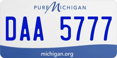 MI license plate DAA5777