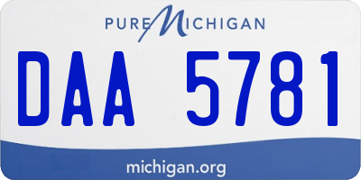 MI license plate DAA5781