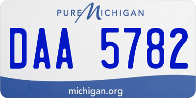 MI license plate DAA5782