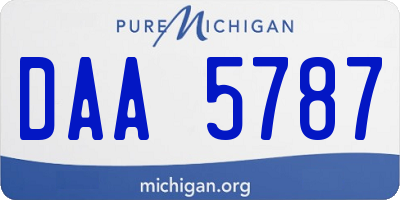 MI license plate DAA5787