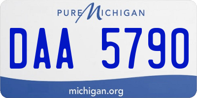 MI license plate DAA5790