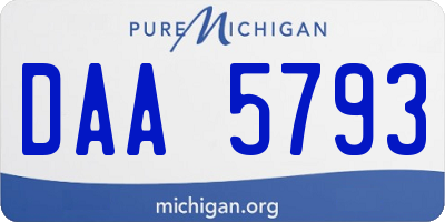 MI license plate DAA5793