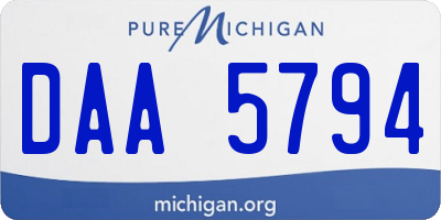 MI license plate DAA5794