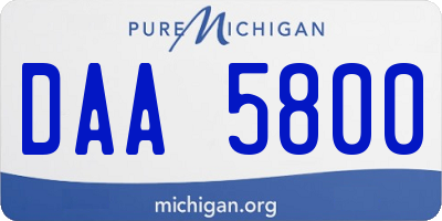 MI license plate DAA5800