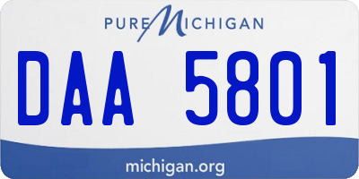 MI license plate DAA5801