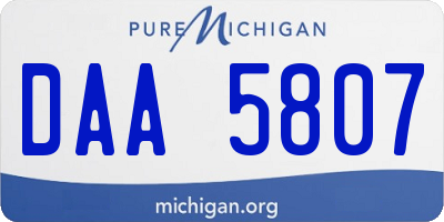 MI license plate DAA5807