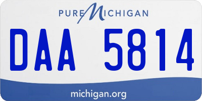 MI license plate DAA5814