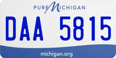 MI license plate DAA5815