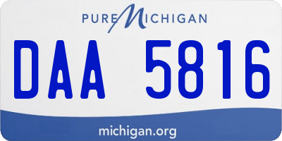 MI license plate DAA5816