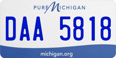 MI license plate DAA5818