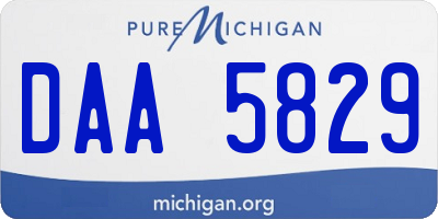 MI license plate DAA5829