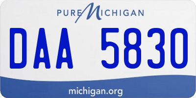 MI license plate DAA5830