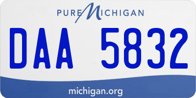 MI license plate DAA5832