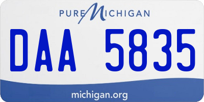 MI license plate DAA5835