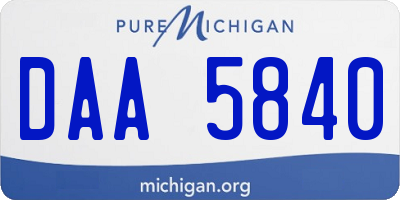 MI license plate DAA5840