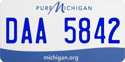 MI license plate DAA5842