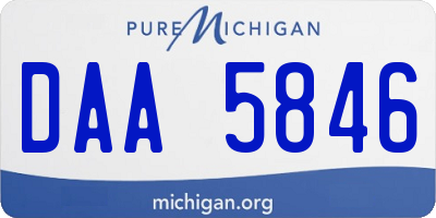 MI license plate DAA5846