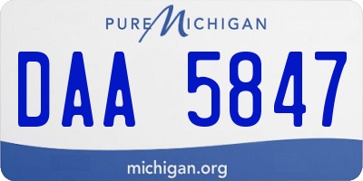 MI license plate DAA5847