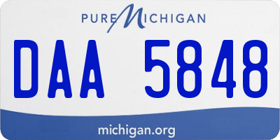 MI license plate DAA5848