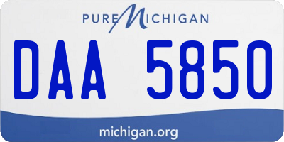 MI license plate DAA5850