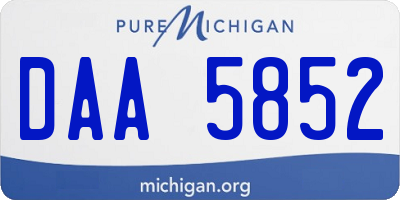 MI license plate DAA5852