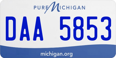 MI license plate DAA5853