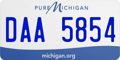 MI license plate DAA5854