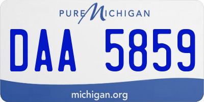 MI license plate DAA5859