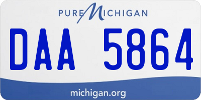 MI license plate DAA5864