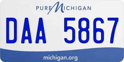 MI license plate DAA5867