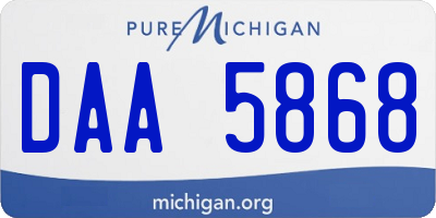 MI license plate DAA5868