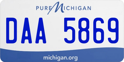 MI license plate DAA5869