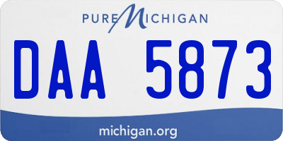 MI license plate DAA5873