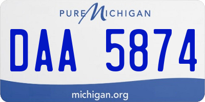 MI license plate DAA5874